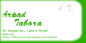 arpad tabora business card